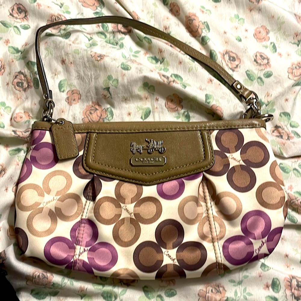 Purple brown coach purse